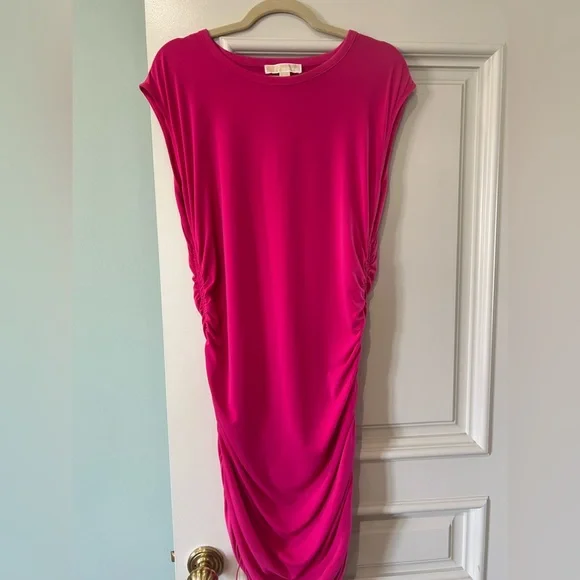 long sleeve hot pink mini dress Safe Keeping Long Sleeve Mini Dress Hot Pink main image 1